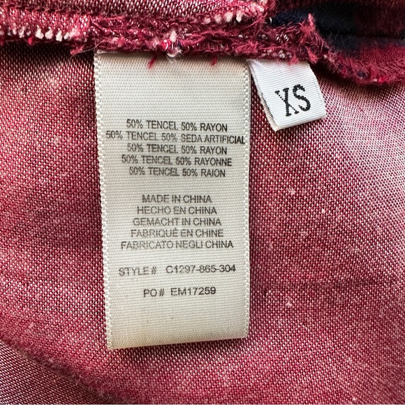 ANTHROPOLOGIE Cloth & Stone Plaid Off-The-Shoulder Tunic Dress - Picture 12 of 12